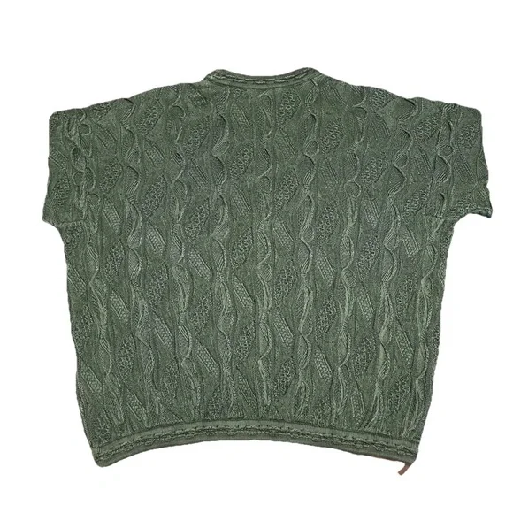 Rare Coogi Basics Authentic Mens Green Cotton Knit Sweater Size Large